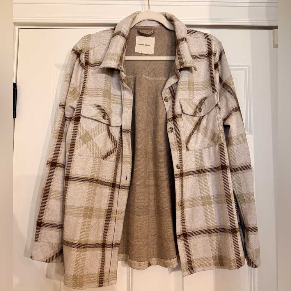 Thread & Supply Plaid Fleece Shacket